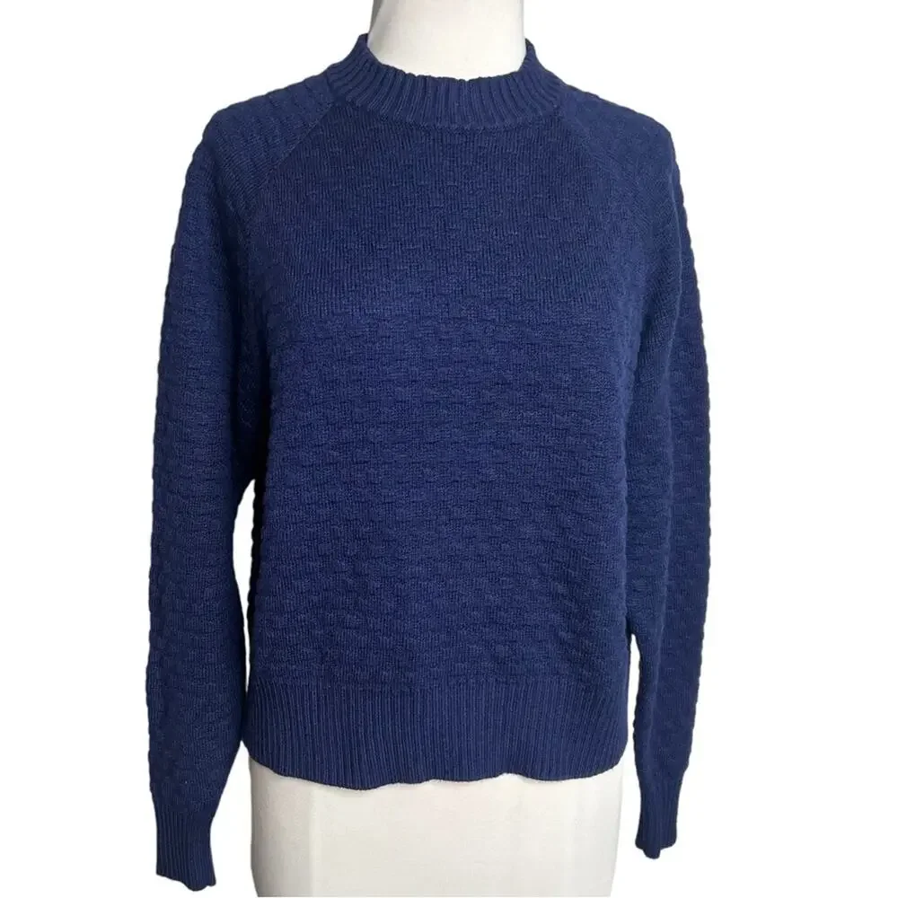 Lululemon Texture Play Crew Sweater Sz XS S night sea blue